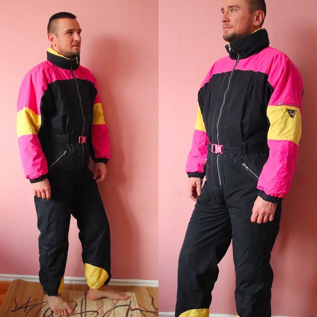 Vintage One Piece Ski Suit Ski Costume. Winter Sportswear, Activewear