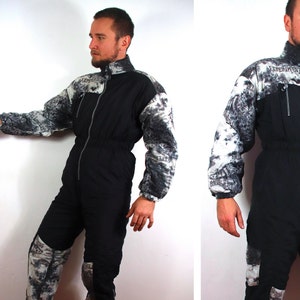 Vintage Einteiler Ski Anzug Ski Kostüm. Wintersportbekleidung, Activewear.