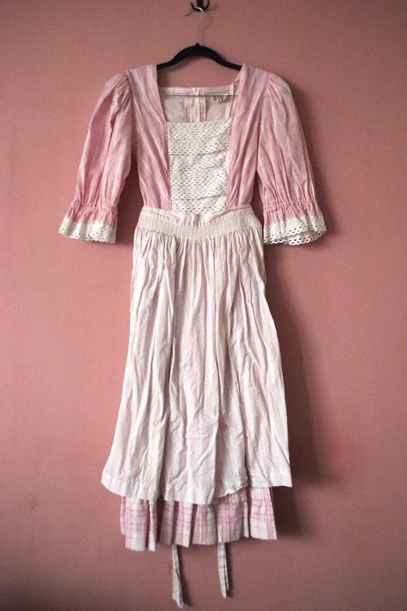 Vintage Trachten Balloon sleeve Long Cotton Dress… - image 1