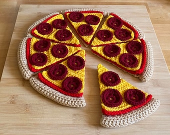 Crocheted pizza slice