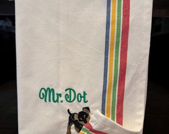 Embroidered Dog Breed Dish Towel, Towel Thief Corner Design, Pet Kitchen Decor