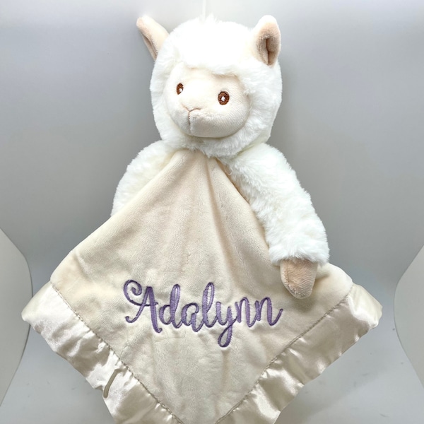 Personalized baby lovey blankie llama, new baby gift mini snuggle blanket, stuffed llama blanket, unique baby unisex baby gift baby llama