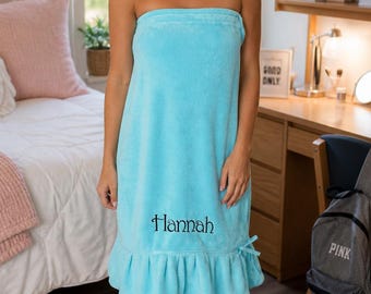 Personalized Spa Wrap | Monogrammed Bath Robe | Graduation Gift for Her | Bridesmaid | Dorm