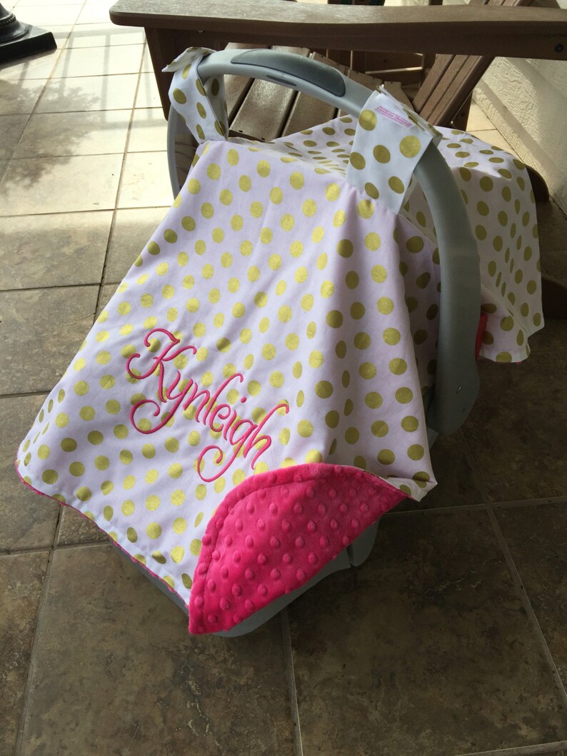 Personalized Baby Carseat Canopy Monogram Car Seat Cover Etsy