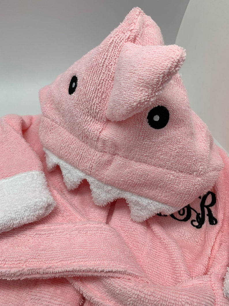 Personalized Baby Bath Robe Hooded Shark Baby Robe With Etsy