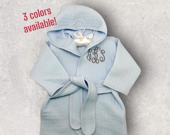 Personalized Baby Robe: Monogrammed Cotton Newborn Gift