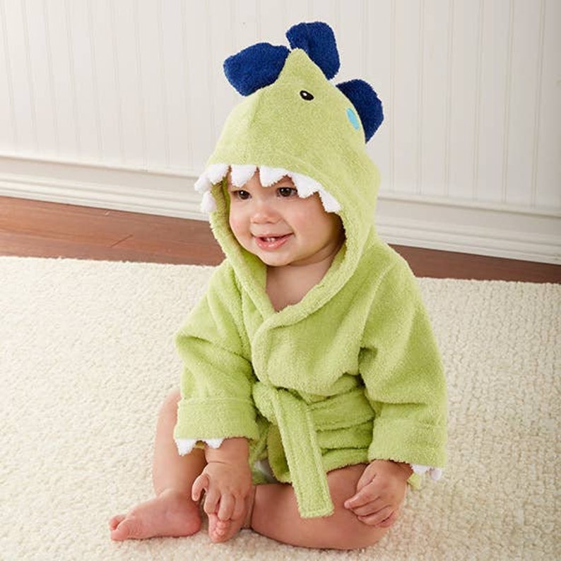Personalized Baby Bath Robe Hooded Dinosaur Baby Robe with Etsy