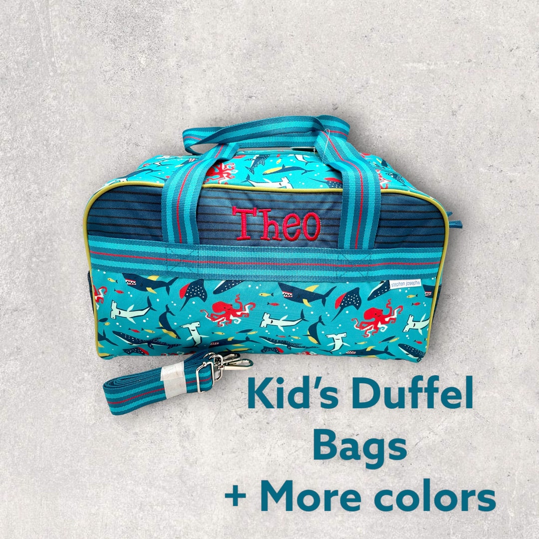 Monogrammed Duffle Bag for Kids, Personalized Duffel, Travel Bag for