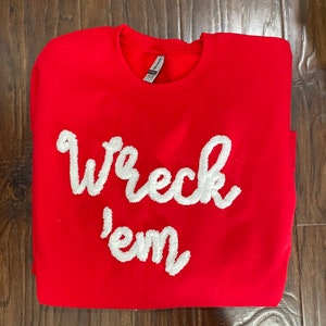 Chenille Letter Sweatshirt 2 lines Custom Team Sports Mom Shirts Spirit wear Team Mom Fuzzy Letters Mascot shirt puffy letters