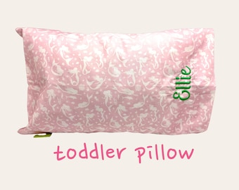 Personalized Toddler Pillow and cover, mermaid monogram pillowcase 1st birthday gifts, little Mermaid pillow baby gift, baby travel pillow