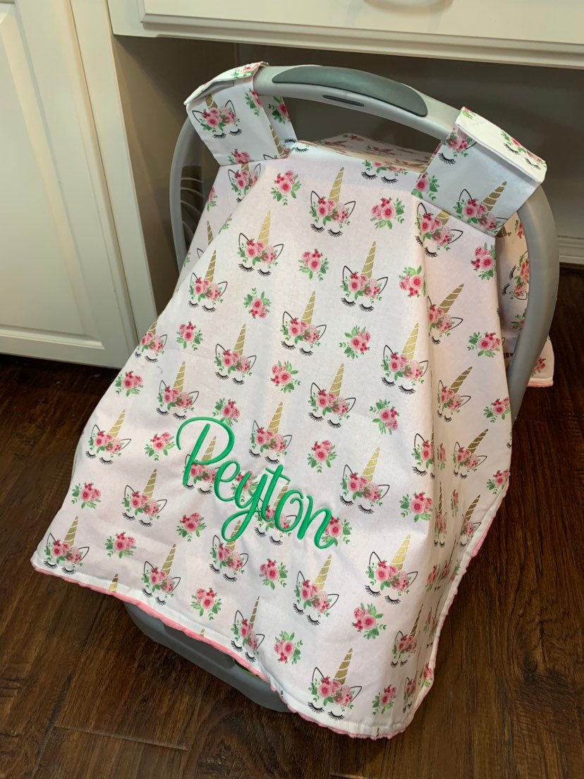 Personalized car seat canopy for girls baby girl car seat Etsy