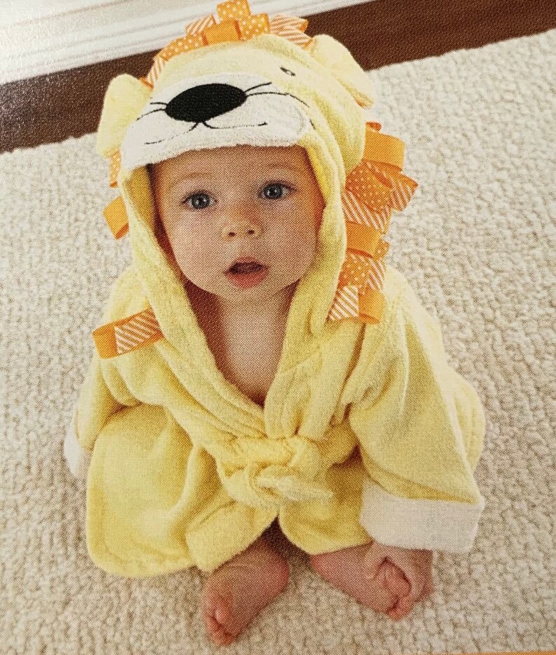 Personalized Baby Bath Robe Hooded Lion Baby Robe With Etsy