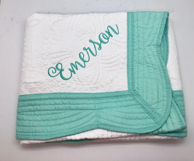Personalized Baby Girl Quilts Cotton Baby Quilts Newborn Etsy
