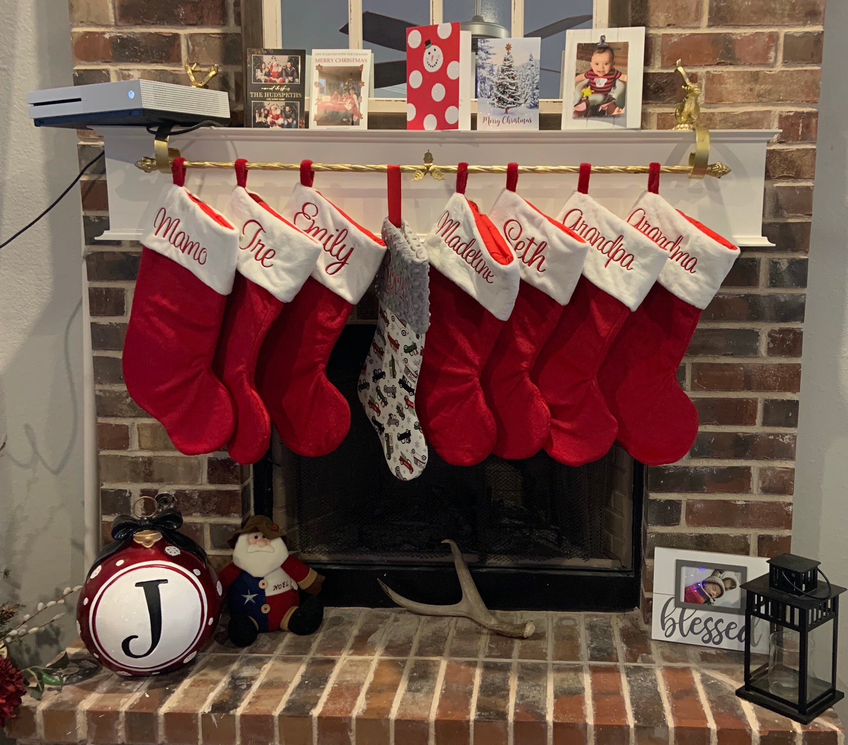 Personalized Family Christmas Stockings Red Velvet Stockings 