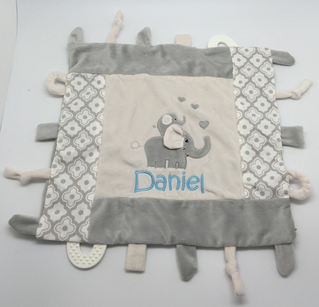 Personalized Baby Sensory Blanket, Teething Toy, Unique Baby Gift, Baby