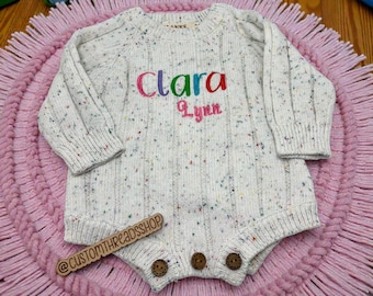 Personalized Baby Name Onesie • Knit Bubble Romper • Custom Infant & Toddler Top