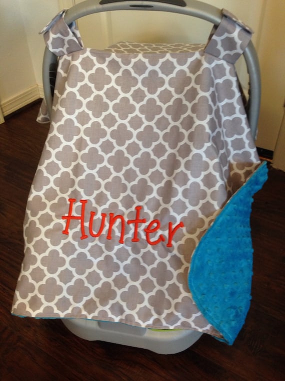 Items similar to Baby boy infant carrier girl canopy car seat minky