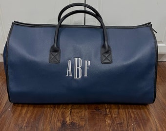 Personalized travel bags for him for her, unisex garment bag monogram duffel bag, convertible 2-in-1 luggage weekender, graduation gifts