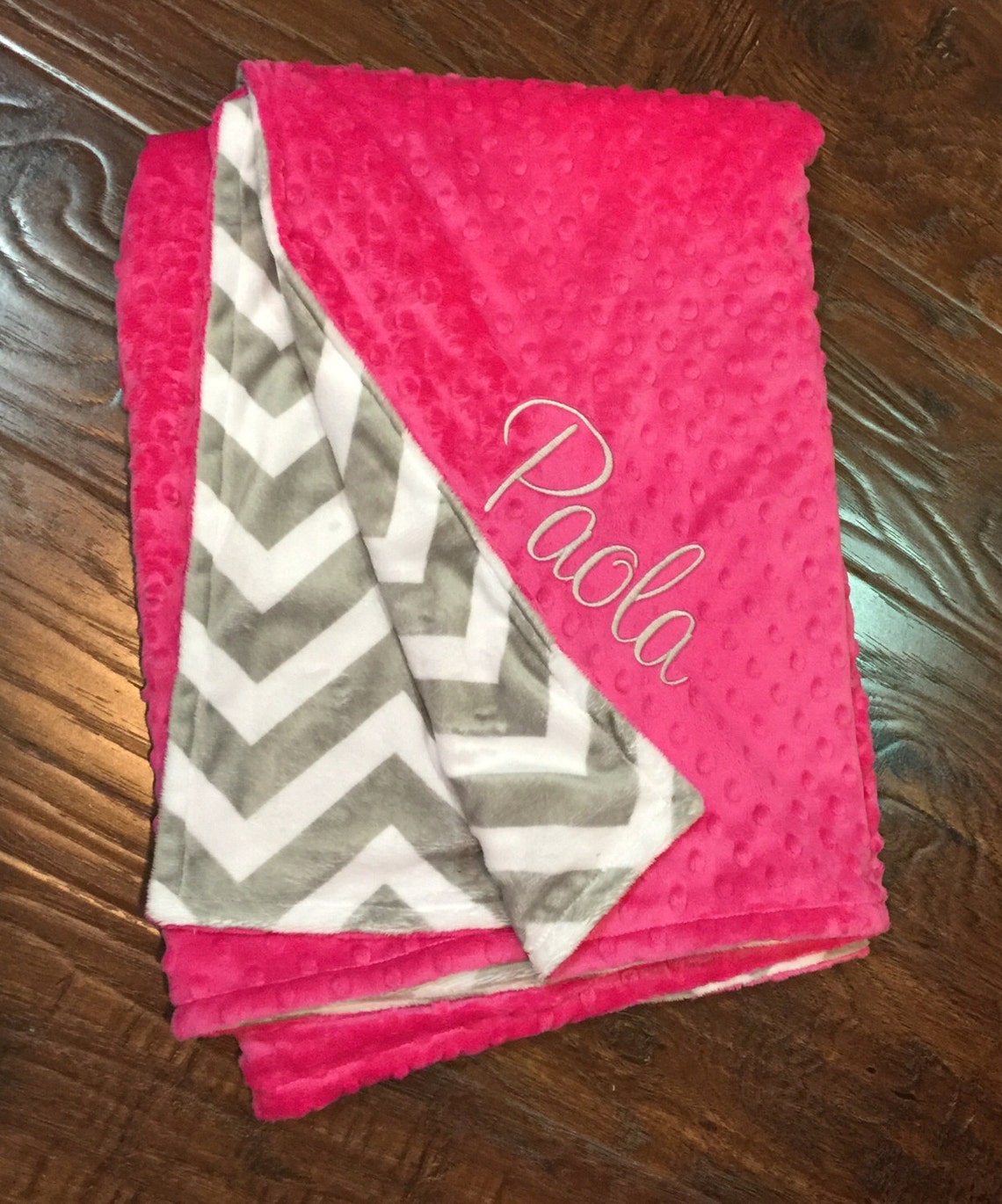 Monogrammed Baby Girl Blanket Personalized Gift for Girls Etsy