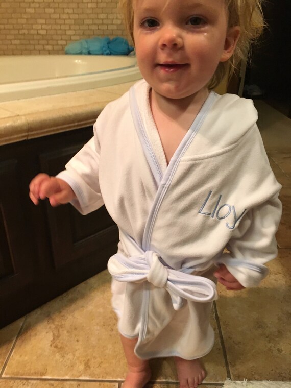 monogrammed baby robe