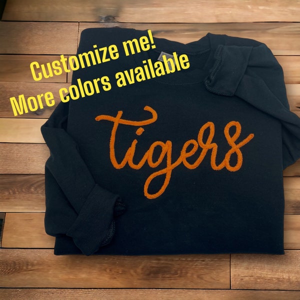 Sudadera de chenilla personalizada con letras: ropa de equipo, camiseta deportiva para mamás