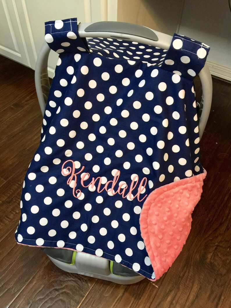 Personalized Baby Carseat Canopy Monogram Car Seat Cover Etsy