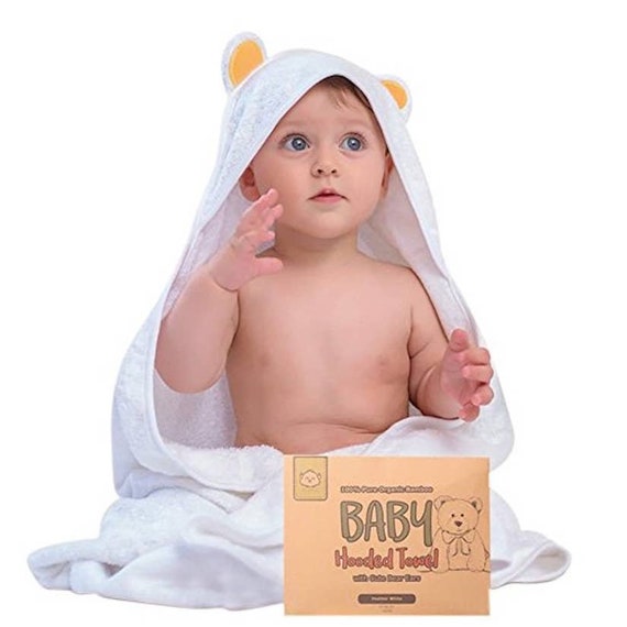 Custom Hooded Baby Towel With Name, Soft Absorbent Toddler