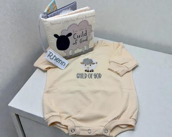 Child of God Baby Gift Set | Embroidered Romper & Faith Book