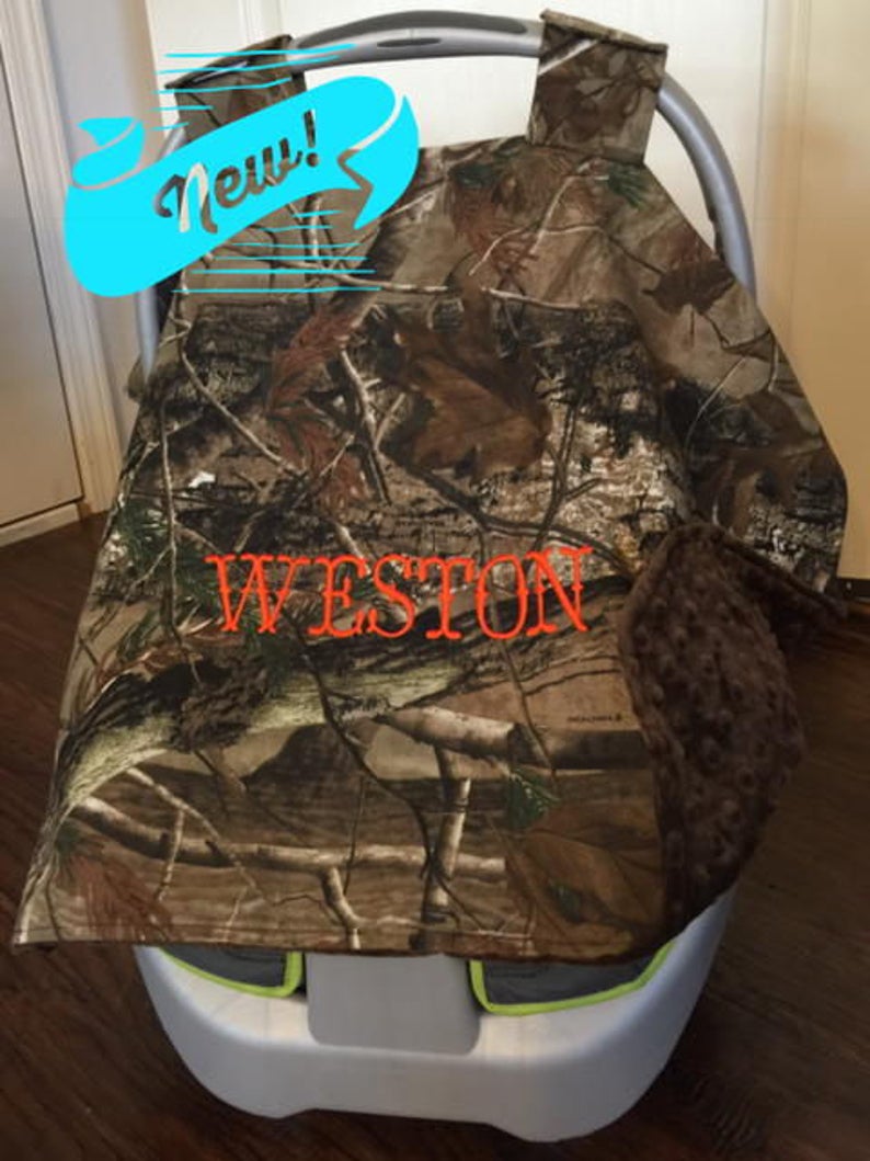 Personalized Camo Cat Canopy Monogrammed Car Seat Cover Mossy Oak