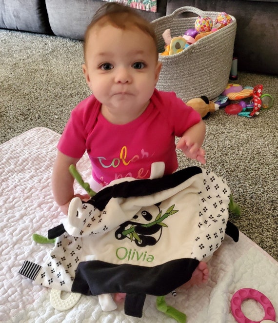 Personalized Baby Sensory Blanket Teething Toy Unique Baby Etsy