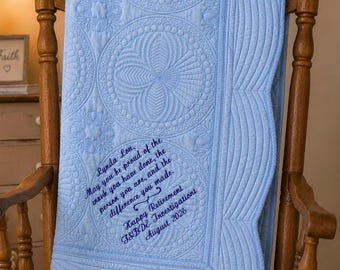 Personalized Retirement Quilt, Gift for Coworker or Boss, Custom Farewell Keepsake Blanket, Employee Retirement Present