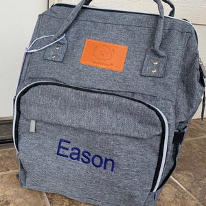 SALE Monogrammed Diaper Backpack, Personalized Diaper Bag Backpack, Nappy Bag, Gray Backpack Diaper Bag, Boy or Girl Diaper Bag, Unisex