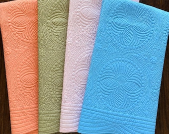 Quilt Blank for Embroidery Supply, Cotton Baby Quilt Scalloped Quilts, Boutique Nursery Bedding