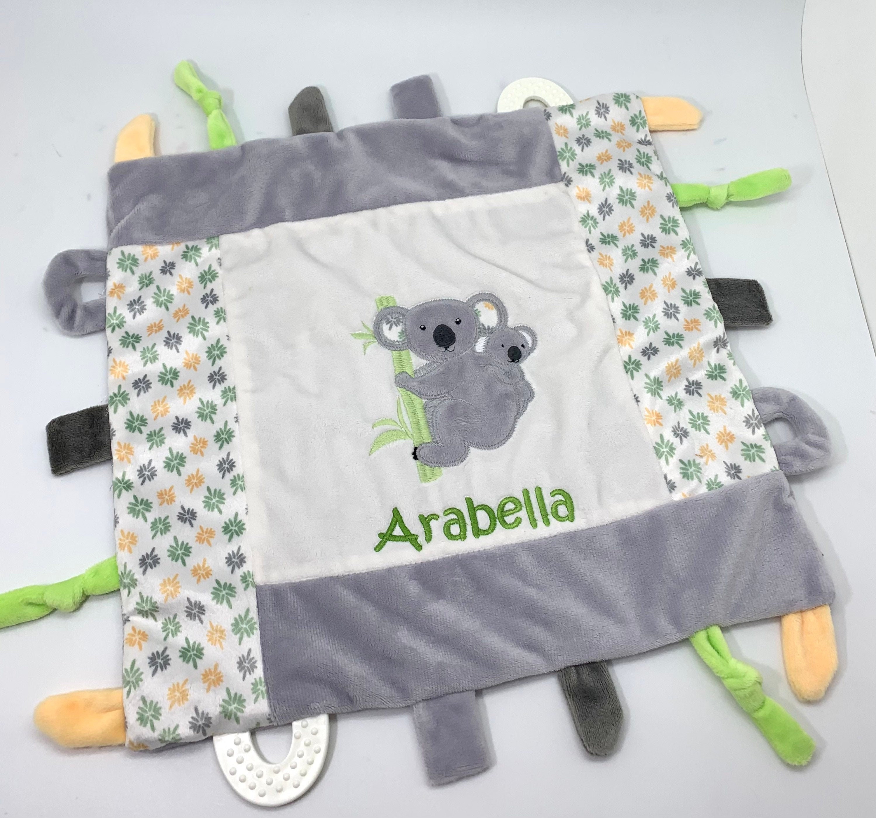 Personalized Baby Sensory Blanket Teething Toy Unique Baby Etsy