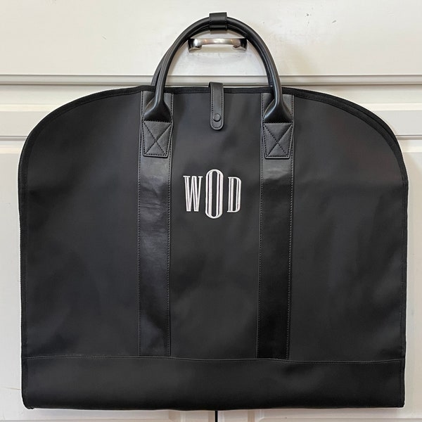 Monogram Garment Bag, Water Resistant Suit or Dress Bag, Personalized Unisex Travel Luggage