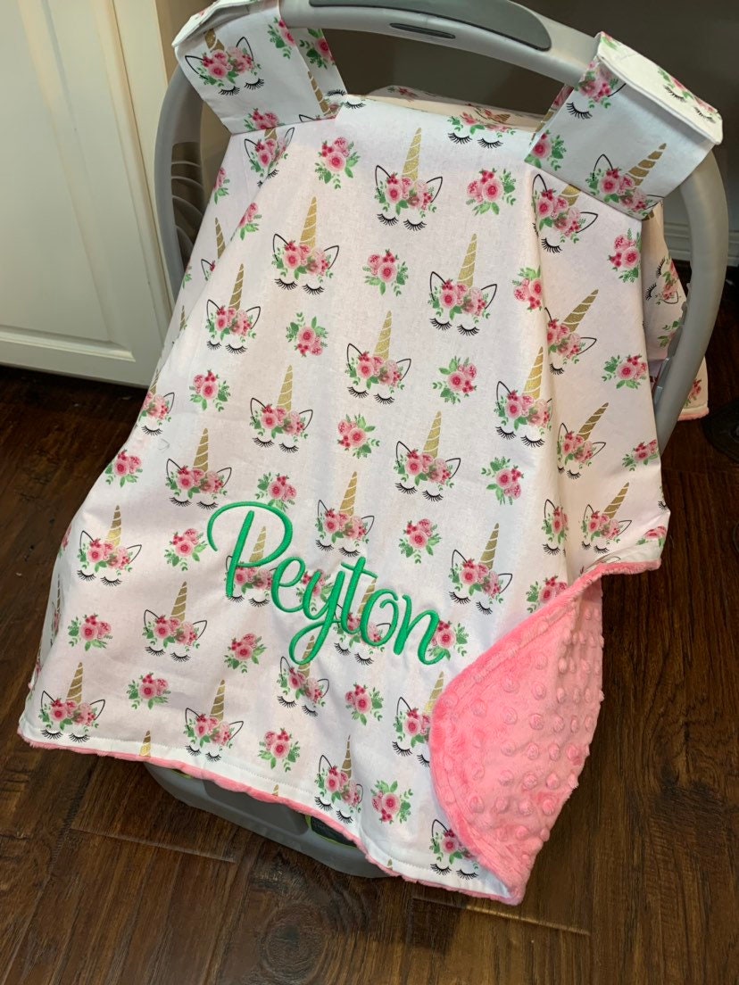 Personalized car seat canopy for girls baby girl car seat Etsy