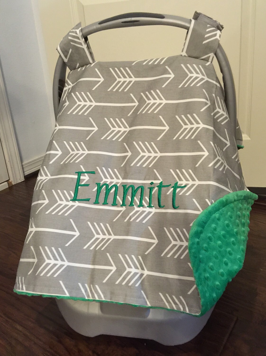 Monogrammed Carseat Canopy for boys or girls with Arrows Etsy
