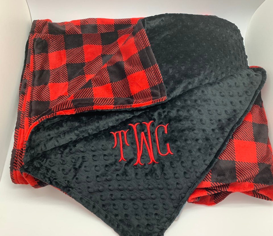 Personalized blanket for guys monogrammed minky blanket Etsy