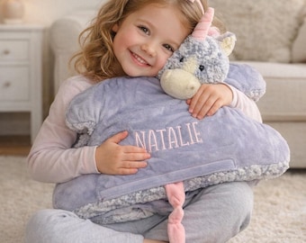 Personalized Weighted Unicorn Blanket | Sensory Comfort Toy | Autism Anxiety Relief | Kids Sleep Aid