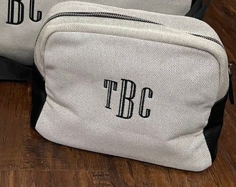 Monogram Cosmetic Bag: Personalized Canvas Toiletry Travel Accessories