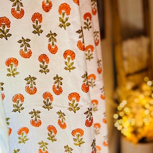 Orange Marigold Valance, Cafe Curtains, Small Size Curtains, Kitchen Curtains, Select from various length options