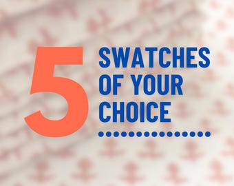 5 muestras de tela a elegir, de seda o algodón.