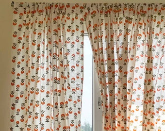 Boho Curtains, Living Room Curtains, Farmhouse Feel Custom Made, 2 Panels