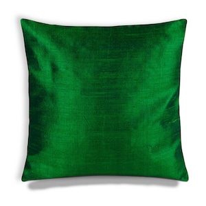 Emerald Green Silk Pillow Cover-Emerald Green Silk Cushion Cover-Decorative Throw Pillow Cover-Buy Custom Made