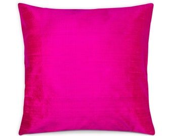 Handmade Hot Pink Dupioni Silk Pillow Cover – Decorative Cushion