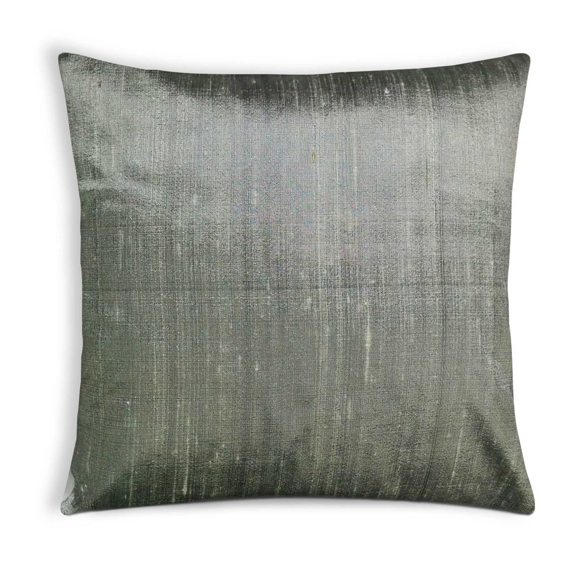 Grey Raw Silk Pillow Cover 100 Pure Silk Throw Pillow Cover Etsy