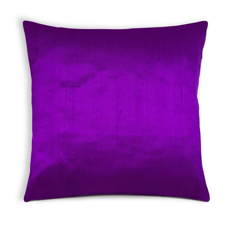 Solid Color Purple Raw Silk Pillow Cover Silk Throw Pillow Etsy