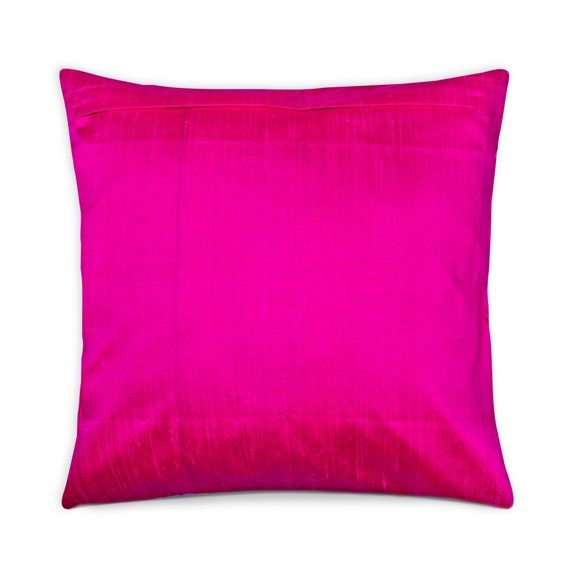 Hot Pink Raw Silk Pillow Cover Pink Silk Pillow Silk Etsy
