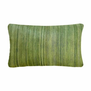 SageTussar Silk Pillow Cover, Sage Green Silk Lumbar Pillow, House Warming Gift, Handmade Silk Throw Pillow, Decorative Silk Cushion
