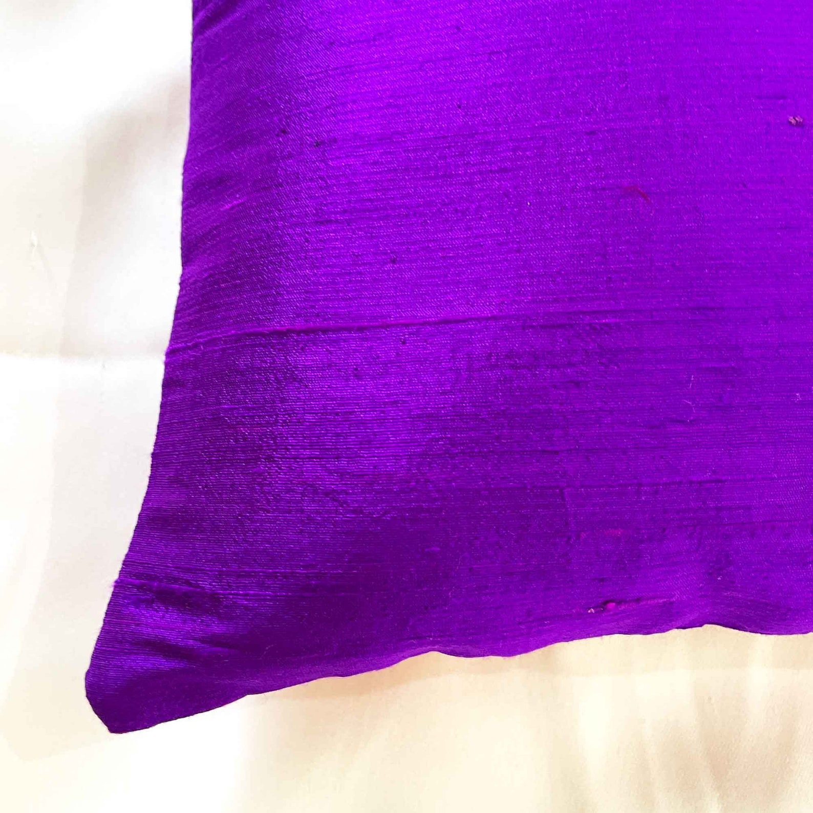 Solid Color Purple Raw Silk Pillow Cover Silk Throw Pillow Etsy